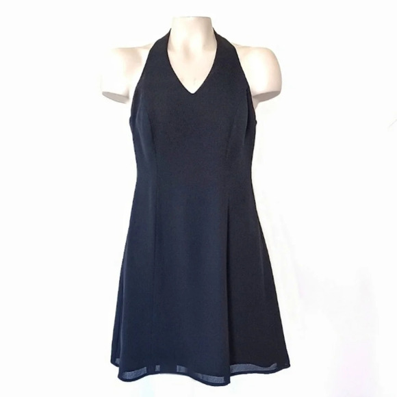 LAUNDRY Shelli Segal Vintage 90s Halter Dress Whimsigoth Coquette Y2K 4 Petite - Picture 1 of 6